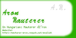 aron mauterer business card